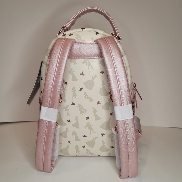 Loungefly Ultimate Princesses All Over Print Sequin Mini Backpack - Picture 3 of 6